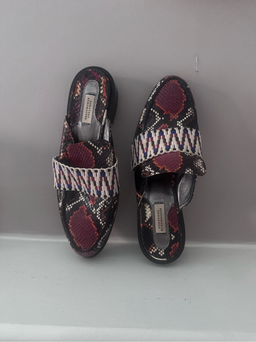 Dorothee Schumacher Multicolor Snake-Print Slip-On Mules